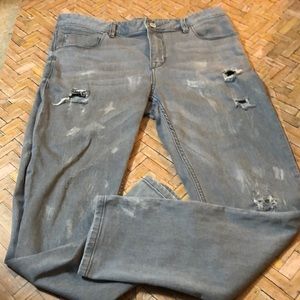 ❤️ Jack & Jones EXP-JI RAY Cropped Paint Acid Jeans